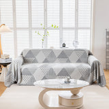Chenille Geometric Patterned Sofa Throw, Couch Covers for Sectionals for Pets, Throw Cover for Couch - Ornate Home