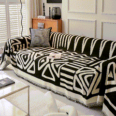 Chenille Geometric Sofa Throw Blanket, Boho Washable Furniture Throw Covers for Sofa - Ornate Home