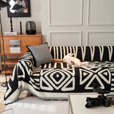 Chenille Geometric Sofa Throw Blanket, Boho Washable Furniture Throw Covers for Sofa - Ornate Home