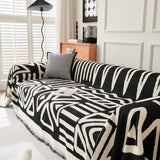 Chenille Geometric Sofa Throw Blanket, Boho Washable Furniture Throw Covers for Sofa - Ornate Home