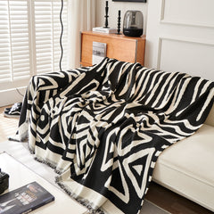 Chenille Geometric Sofa Throw Blanket, Boho Washable Furniture Throw Covers for Sofa - Ornate Home