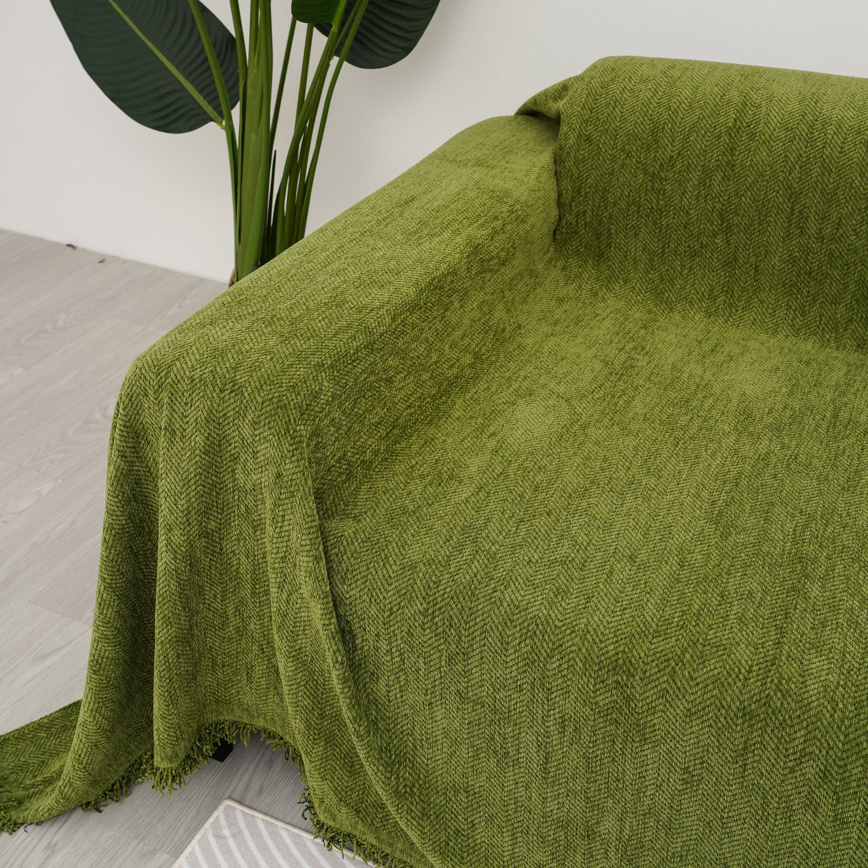 Chenille Herringbone Couch Cover Blanket, Sectional with Washable Covers, Furniture Covers for Sofas - Ornate Home