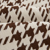 Chenille Houndstooth Sofa Throw Cover, Scratch Proof Cozy Throw Blankets for Couch - Ornate Home