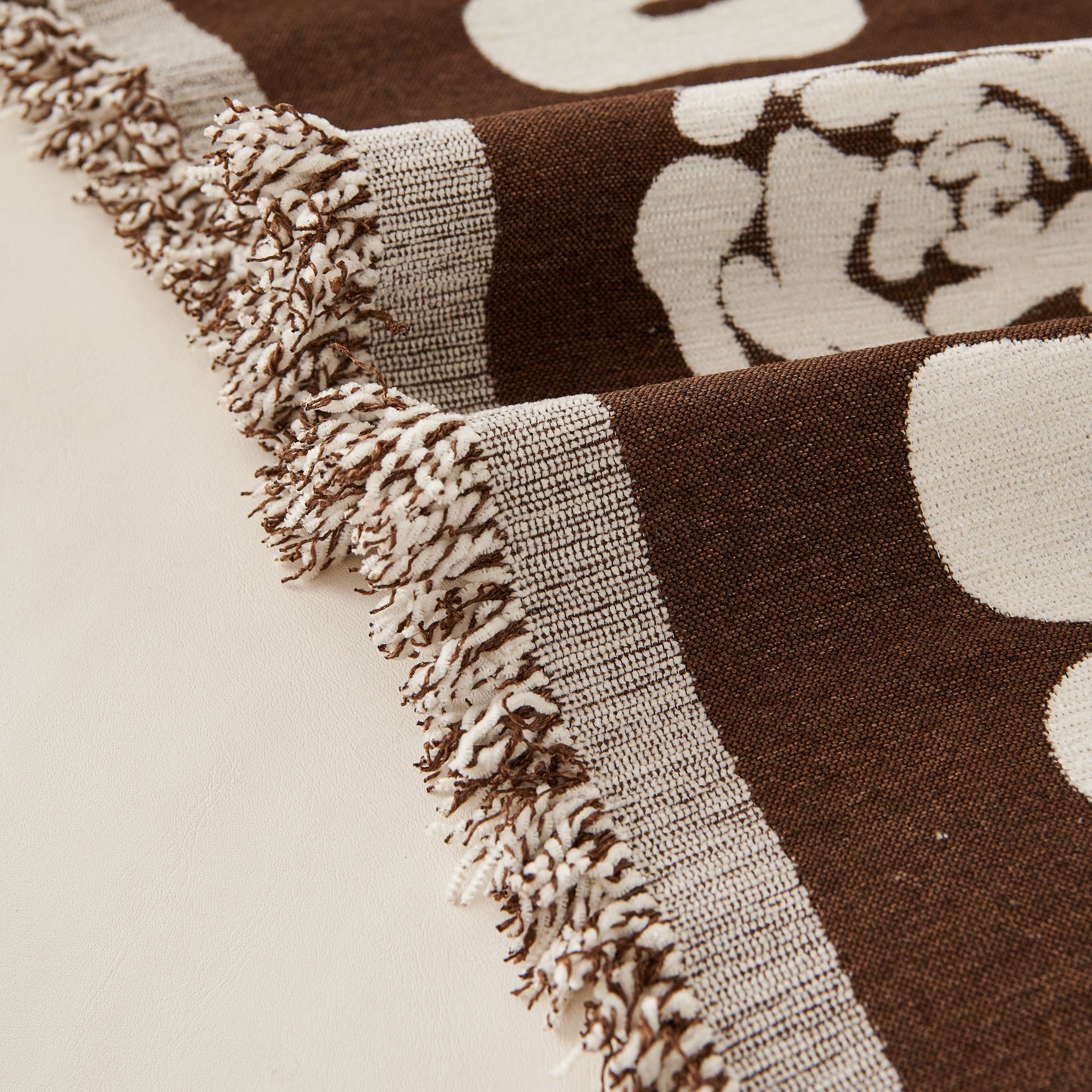Chenille Houndstooth Sofa Throw Cover, Scratch Proof Cozy Throw Blankets for Couch - Ornate Home