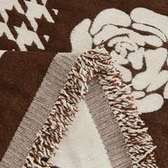 Chenille Houndstooth Sofa Throw Cover, Scratch Proof Cozy Throw Blankets for Couch - Ornate Home