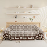 Chenille Houndstooth Sofa Throw Cover, Scratch Proof Cozy Throw Blankets for Couch - Ornate Home