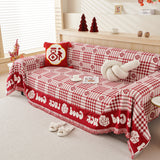 Chenille Houndstooth Sofa Throw Cover, Scratch Proof Cozy Throw Blankets for Couch - Ornate Home