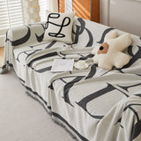 Chenille Jacquard Alphabet Sofa Blanket Cover, L Shape Sofa Cover, Reversible Couch Covers for Dogs - Ornate Home