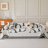 Chenille Jacquard Alphabet Sofa Blanket Cover, L Shape Sofa Cover, Reversible Couch Covers for Dogs - Ornate Home