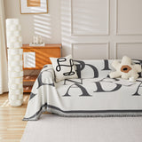 Chenille Jacquard Alphabet Sofa Blanket Cover, L Shape Sofa Cover, Reversible Couch Covers for Dogs - Ornate Home