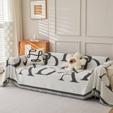 Chenille Jacquard Alphabet Sofa Blanket Cover, L Shape Sofa Cover, Reversible Couch Covers for Dogs - Ornate Home