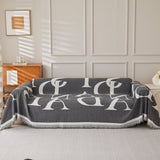 Chenille Jacquard Alphabet Sofa Blanket Cover, L Shape Sofa Cover, Reversible Couch Covers for Dogs - Ornate Home
