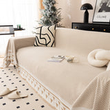 Chenille Jacquard Sofa Throw Blanket Cover Soft Polyester Weave Couch Throw Cover for Pets Dog Kids - Ornate Home