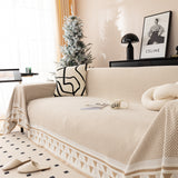 Chenille Jacquard Sofa Throw Blanket Cover Soft Polyester Weave Couch Throw Cover for Pets Dog Kids - Ornate Home