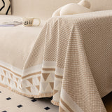 Chenille Jacquard Sofa Throw Blanket Cover Soft Polyester Weave Couch Throw Cover for Pets Dog Kids - Ornate Home