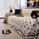 Chenille Jacquard Sofa Throw Cover Blanket, Luxury Thick Woven Couch Cover for Sofa - Ornate Home
