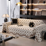 Chenille Jacquard Sofa Throw Cover Blanket, Luxury Thick Woven Couch Cover for Sofa - Ornate Home