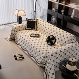 Chenille Jacquard Sofa Throw Cover Blanket, Luxury Thick Woven Couch Cover for Sofa - Ornate Home