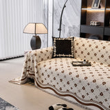Chenille Jacquard Sofa Throw Cover Blanket, Luxury Thick Woven Couch Cover for Sofa - Ornate Home