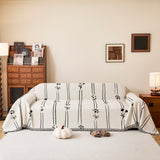 Chenille Jacquard Sofa Throw Cover with Tassel Soft Thick Couch Protector Blanket - Ornate Home
