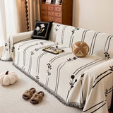 Chenille Jacquard Sofa Throw Cover with Tassel Soft Thick Couch Protector Blanket - Ornate Home