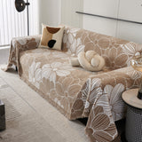 Chenille Jacquard Sofa Throw Cover with Tassels, All-Season Furniture Protector for Home and Office - Ornate Home
