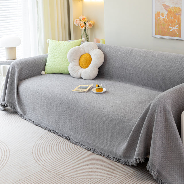 Chenille Large Throw Couch Cover Blanket with Water-Resistant for Futon, Loveseat, and L-Shaped Sofa - Ornate Home