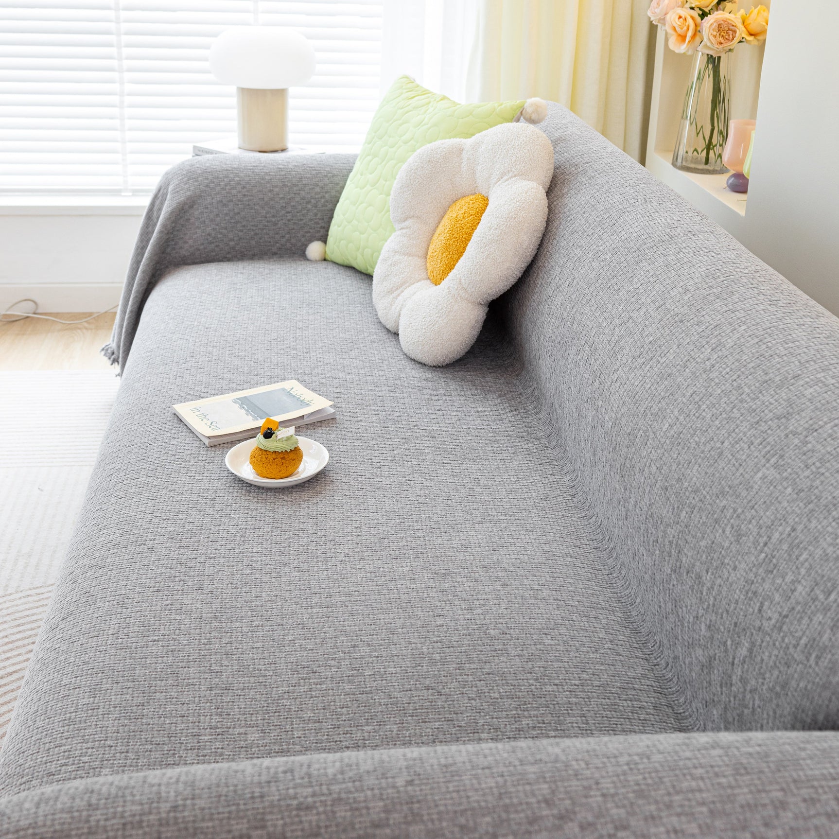 Chenille Large Throw Couch Cover Blanket with Water-Resistant for Futon, Loveseat, and L-Shaped Sofa - Ornate Home