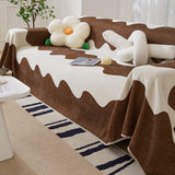 Chenille Minimalist Wavy Sofa Throw Cover, Cozy Blankets for Couch, Machine Washable Couch Protector - Ornate Home