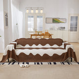 Chenille Minimalist Wavy Sofa Throw Cover, Cozy Blankets for Couch, Machine Washable Couch Protector - Ornate Home