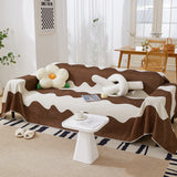 Chenille Minimalist Wavy Sofa Throw Cover, Cozy Blankets for Couch, Machine Washable Couch Protector - Ornate Home