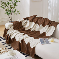 Chenille Minimalist Wavy Sofa Throw Cover, Cozy Blankets for Couch, Machine Washable Couch Protector - Ornate Home