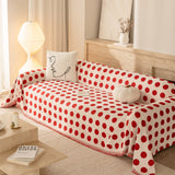 Chenille Polka Dot Sofa Cover Throw, Soft Thick Couch Cover Blanket Furniture Covers - Ornate Home