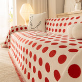 Chenille Polka Dot Sofa Cover Throw, Soft Thick Couch Cover Blanket Furniture Covers - Ornate Home