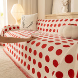 Chenille Polka Dot Sofa Cover Throw, Soft Thick Couch Cover Blanket Furniture Covers - Ornate Home