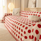 Chenille Polka Dot Sofa Cover Throw, Soft Thick Couch Cover Blanket Furniture Covers - Ornate Home