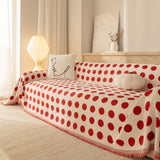 Chenille Polka Dot Sofa Cover Throw, Soft Thick Couch Cover Blanket Furniture Covers - Ornate Home