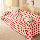 Chenille Polka Dot Sofa Cover Throw, Soft Thick Couch Cover Blanket Furniture Covers - Ornate Home