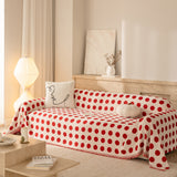 Chenille Polka Dot Sofa Cover Throw, Soft Thick Couch Cover Blanket Furniture Covers - Ornate Home