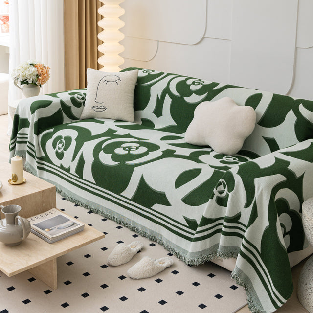 Chenille Sofa Cover Blanket, Couch Cover Blanket Throws for Couches Living Room Furniture Throw Covers - Ornate Home