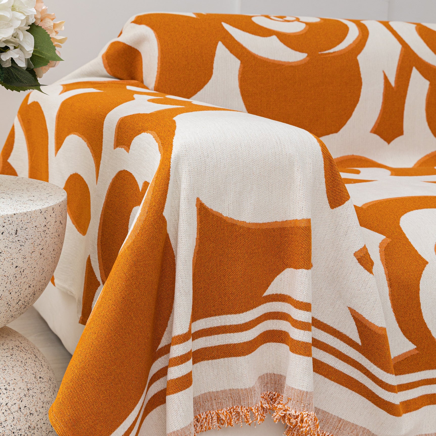 Chenille Sofa Cover Blanket, Couch Cover Blanket Throws for Couches Living Room Furniture Throw Covers - Ornate Home