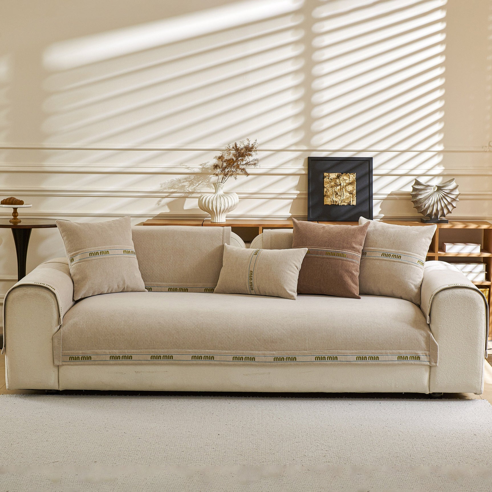 Chenille Sofa Cover Pet Mat, Non-Slip Couch Protector for Sectional & L-Shaped Sofas - Ornate Home