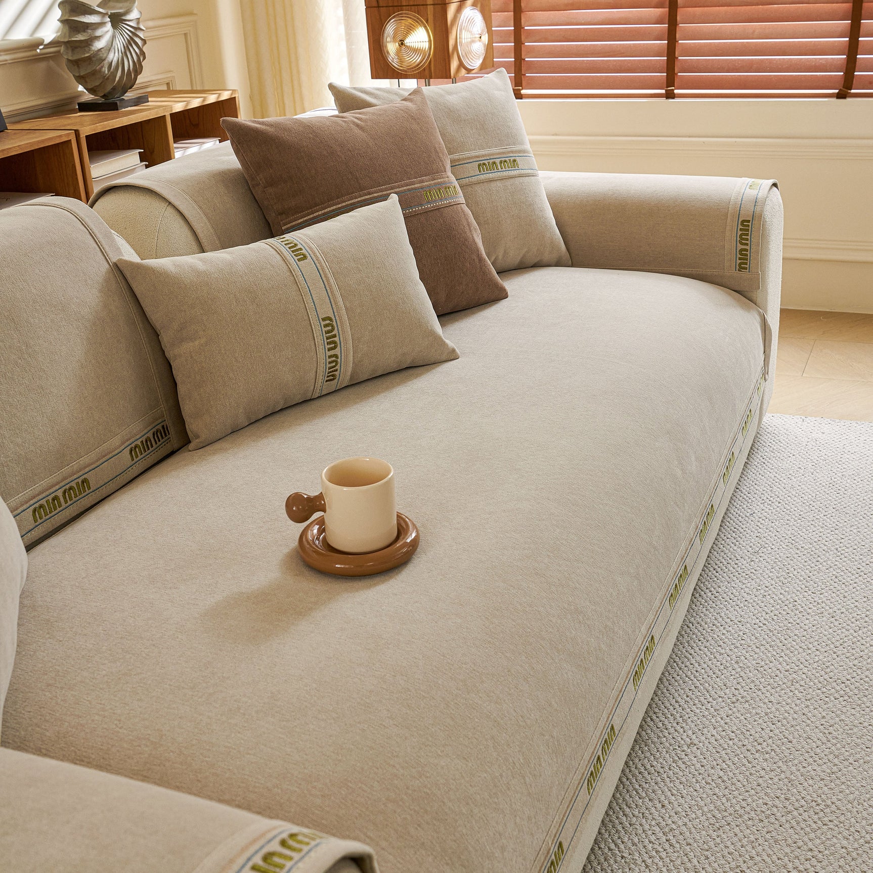 Chenille Sofa Cover Pet Mat, Non-Slip Couch Protector for Sectional & L-Shaped Sofas - Ornate Home