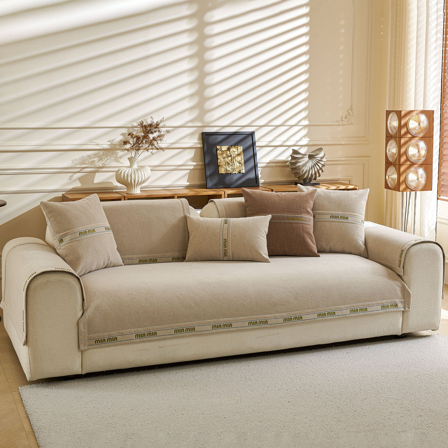 Chenille Sofa Cover Pet Mat, Non-Slip Couch Protector for Sectional & L-Shaped Sofas - Ornate Home