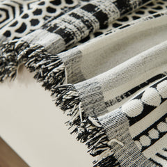 Chenille Sofa Cover Throw Blanket, Boho Geometric Scratch Proof Couch Protector - Ornate Home
