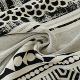 Chenille Sofa Cover Throw Blanket, Boho Geometric Scratch Proof Couch Protector - Ornate Home