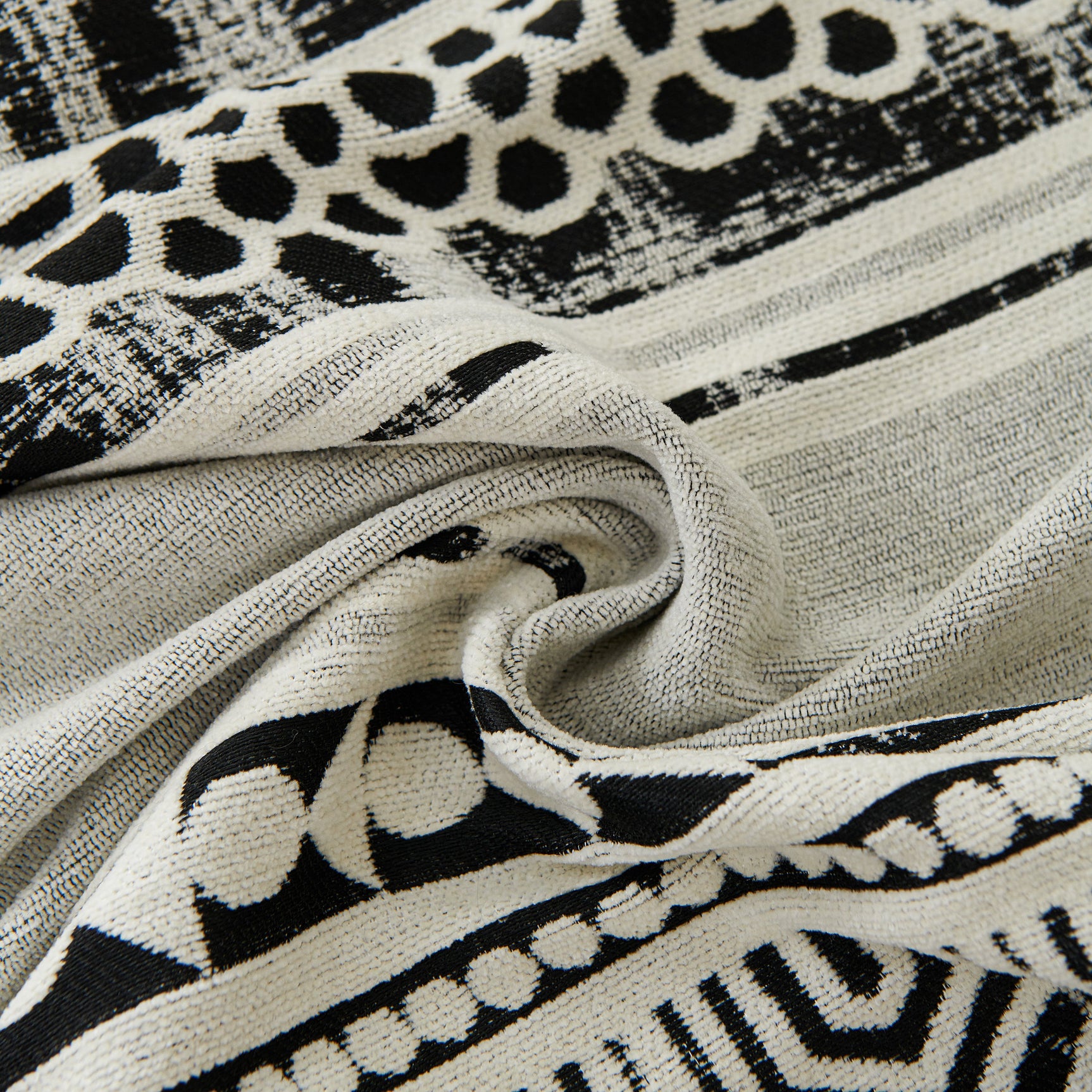 Chenille Sofa Cover Throw Blanket, Boho Geometric Scratch Proof Couch Protector - Ornate Home