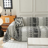 Chenille Sofa Cover Throw Blanket, Boho Geometric Scratch Proof Couch Protector - Ornate Home