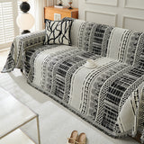 Chenille Sofa Cover Throw Blanket, Boho Geometric Scratch Proof Couch Protector - Ornate Home
