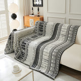 Chenille Sofa Cover Throw Blanket, Boho Geometric Scratch Proof Couch Protector - Ornate Home